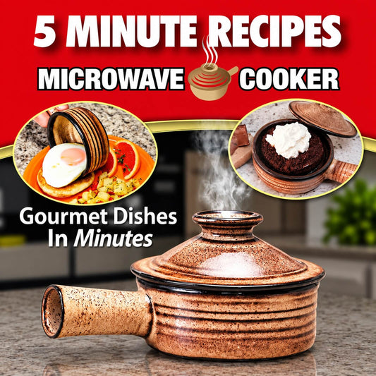 Original 5 Minute Recipes microwave cooker cookbook with ceramic cooker and quick meal ideas