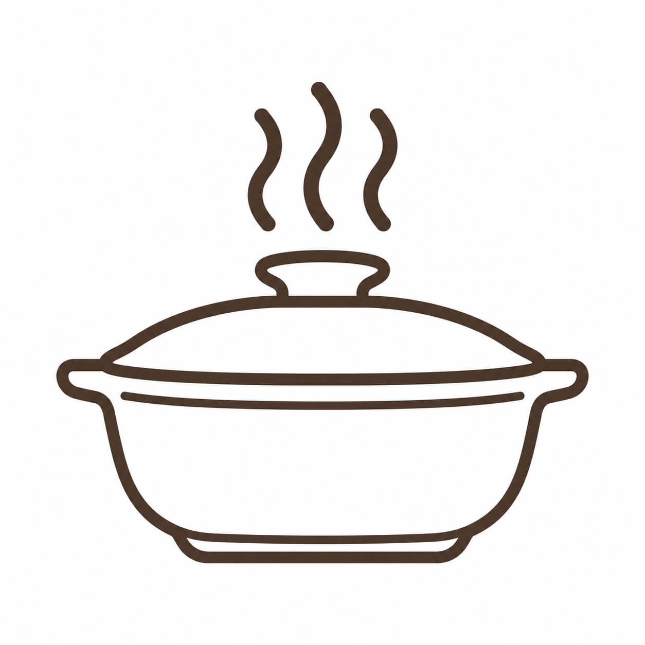 Microwave-safe ceramic cooking pot icon with lid